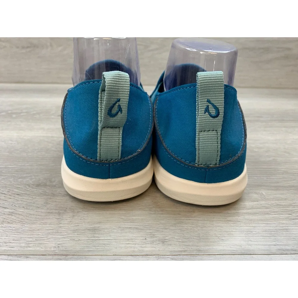 OluKai Hale'Iwa Women's Blue Mesh Slip On Sneakers 10 Drop-In Heel Shoes
